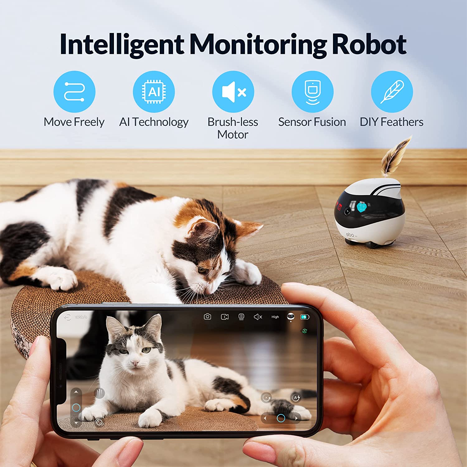 Enabot EBO Air Home Security Pet Camera with app