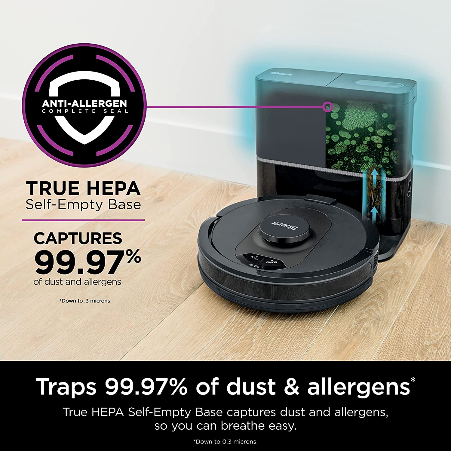 Shark AV2501S AI Ultra Robot Vacuum's filtration system